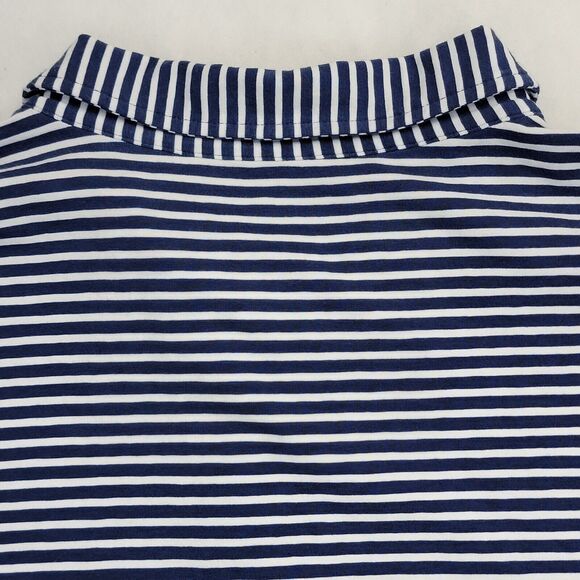 B Draddy Greg Polo 4-Way Stretch Pima Cotton Blend Sz XL Navy White Striped Mens - Picture 9 of 16